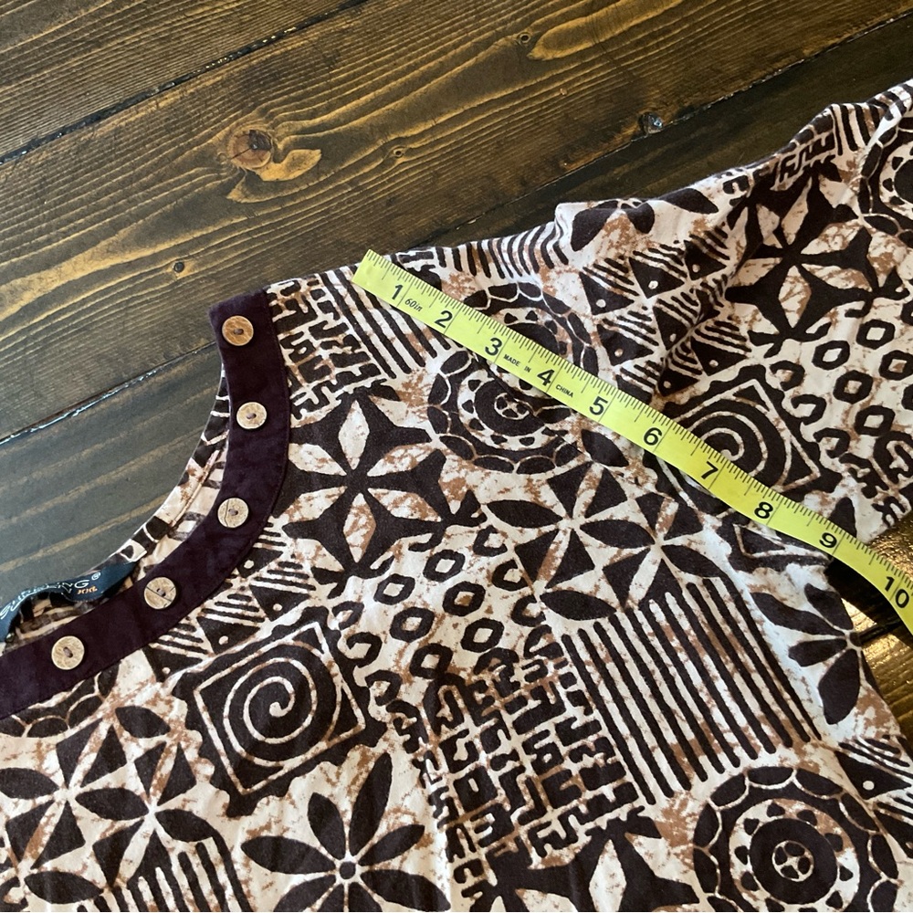 Geometric Patterned Brown Tunic - image 6